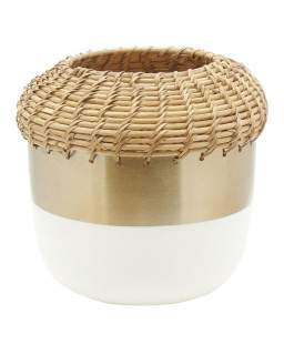 VASE H19Ø18 ROND METAL LAQUE