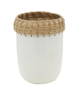 VASE H24Ø16 METAL BLC LAQUE