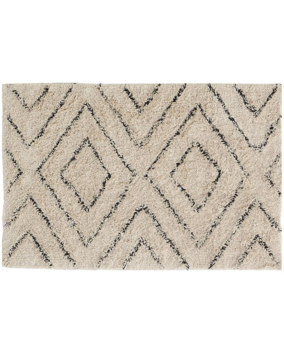 TAPIS COTON NAT+NOIR L90