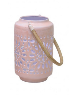 LANTERNE LIGHT PINK H 24CM