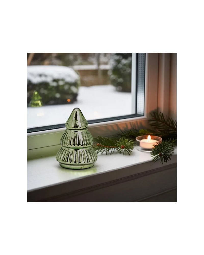 SAPIN EN VERRE H12CM