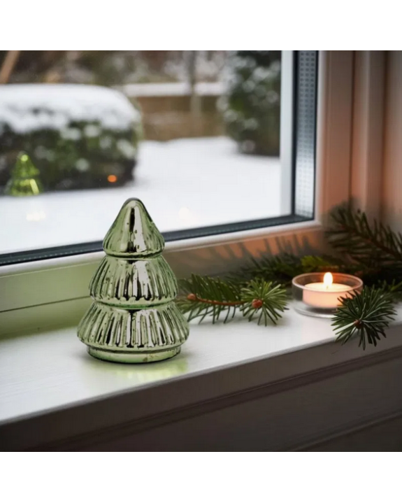 SAPIN EN VERRE H12CM