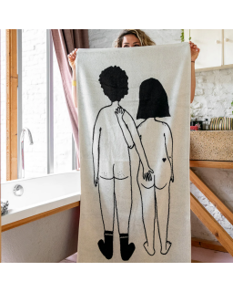 SERVIETTE DE BAIN COUPLE DOS