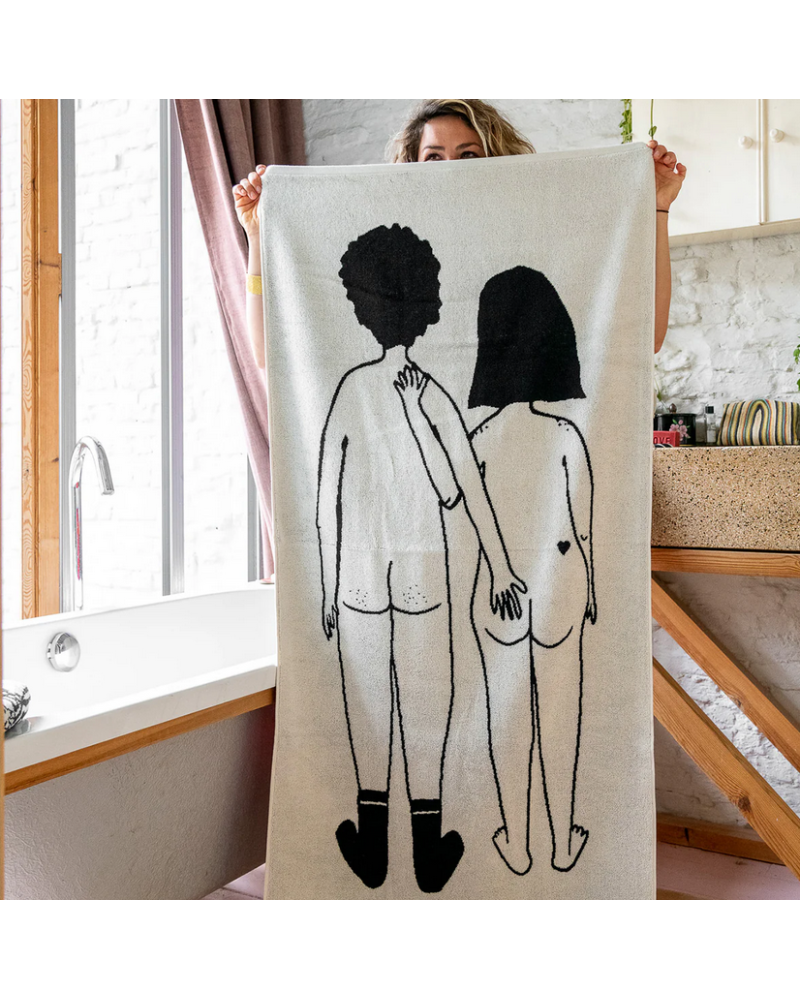 SERVIETTE DE BAIN COUPLE DOS