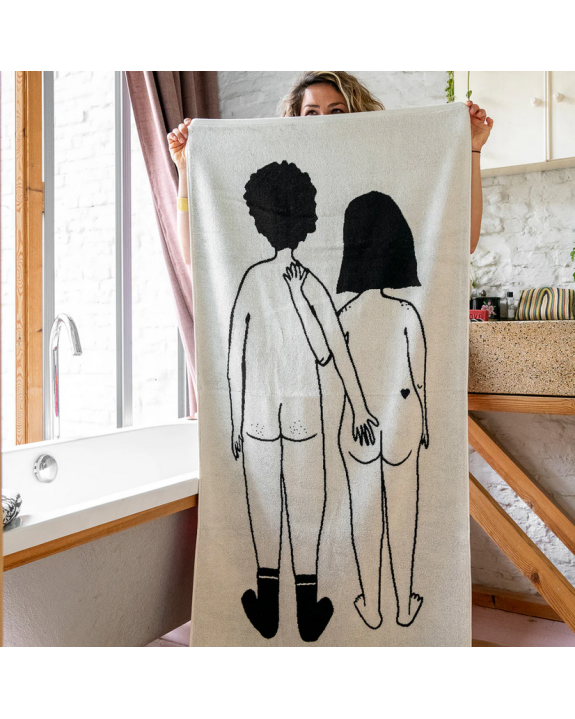 SERVIETTE DE BAIN COUPLE DOS