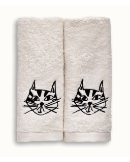 2 SERVIETTES INVITE CHAT 30x50CM