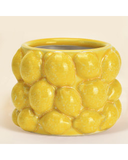 POT CITRON Ø8XH10 CERAM JAUNE