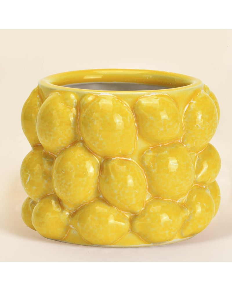 POT CITRON Ø8XH10 CERAM JAUNE