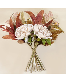 BOUQUET FLEUR CREME 42CM