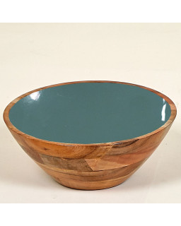 SALADIER Ø30 BOIS BLEU MER H12