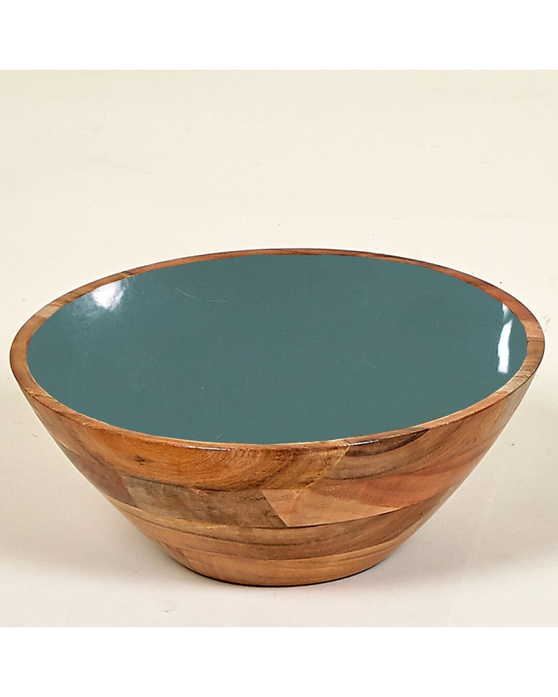 SALADIER Ø30 BOIS BLEU MER H12