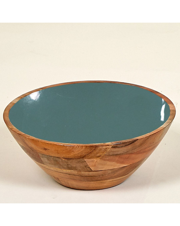 SALADIER Ø30 BOIS BLEU MER H12