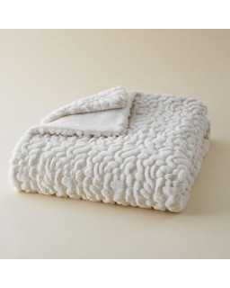 PLAID FAUSSE FOURRURE GALET