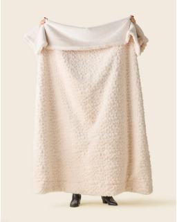 PLAID FAUSSE FOURRURE GALET