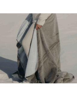 PLAID COZY BICOLORE GIVRE GRIS