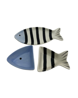 S/3 COUPELLES POISSON RAYÉ BLE