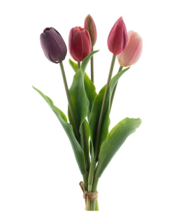 BOUQUET TUL.VIOLET-ROSE 36CM