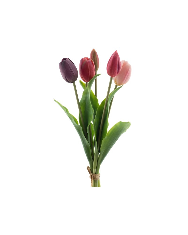 BOUQUET TUL.VIOLET-ROSE 36CM