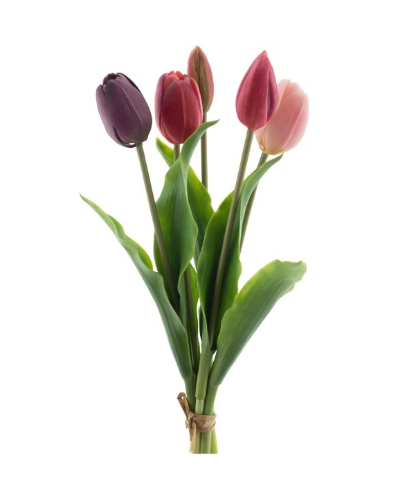 BOUQUET TUL.VIOLET-ROSE 36CM