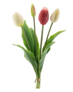 BOUQUET TUL. CREME-ROSE 36CM